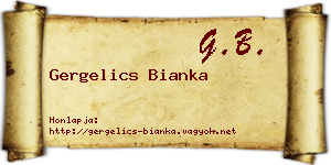 Gergelics Bianka névjegykártya